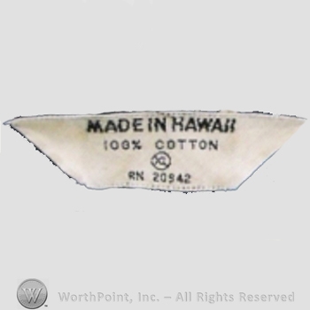 Clothing label : Made in Hawaii.