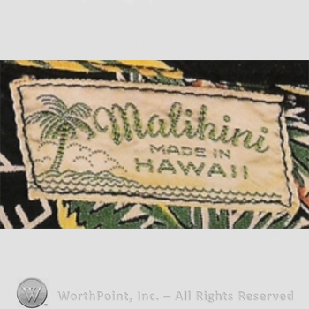 Clothing label : Malihini.