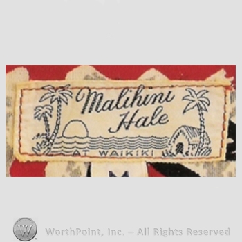 Clothing label : Malihini Hale.