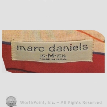 Clothing label : Marc Daniels.