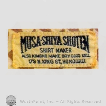 Clothing label : Musa-Shiya the Shirtmaker.