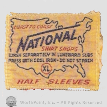 Clothing label : National Shirt Shops.
