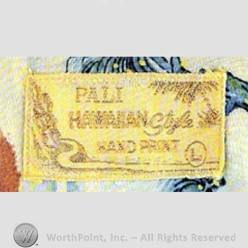 Clothing label : Pali Hawaiian Style.