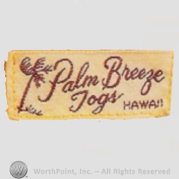 Clothing label : Palm Breeze Togs.