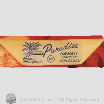 Clothing label : Paradise Hawaii.
