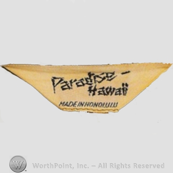 Clothing label : Paradise Hawaii.