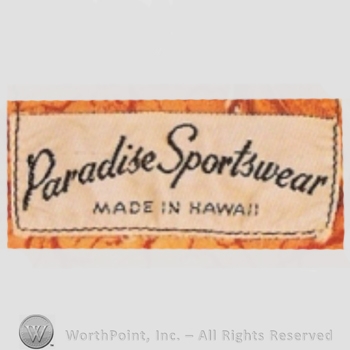 Clothing label : Paradise Sportswear.
