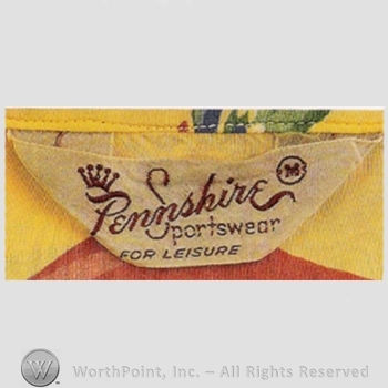 Clothing label : Pennshire Sportswear.