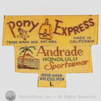 Clothing label : Pony Express .