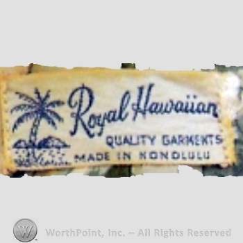 Clothing label : Royal Hawaiian.