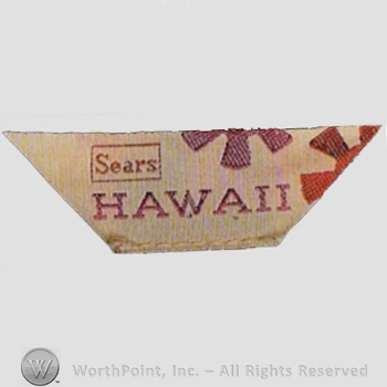 Clothing label : Sears Hawaii.