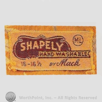 Clothing label : Shapely by Mack.
