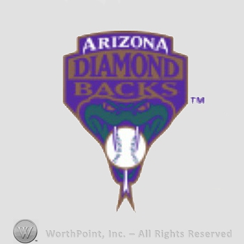 Arizona Diamondbacks sport logo: a snake biting a baseball under team name.