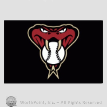 Arizona Diamondbacks sport logo: snake head biting a baseball on black background.