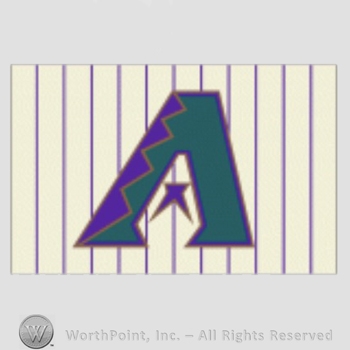 Arizona Diamondbacks sport logo: A on a cream with purple pinstripes background.