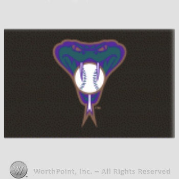 Arizona Diamondbacks sport logo: snake head biting a baseball on black background.
