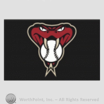 Arizona Diamondbacks sport logo: snake head biting a baseball on black background.