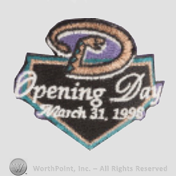 Arizona Diamondbacks sport logo: Opening Day March 31, 1998, under a snake forming a D.
