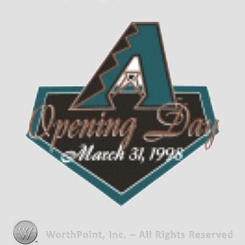 Arizona Diamondbacks sport logo: Opening Day March 31, 1998, under an A.