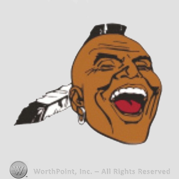 Atlanta Braves sport logo: Native American head with mohawk feather, and earing.