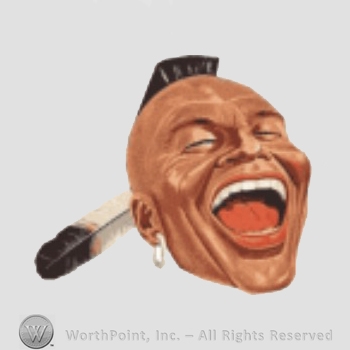 Atlanta Braves sport logo: Native American head with mohawk feather, and earing.