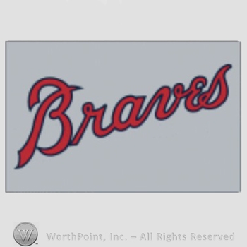 Atlanta Braves sport logo: Braves on grey background.