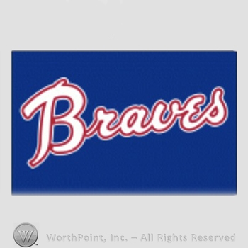 Atlanta Braves sport logo: Braves on blue background.