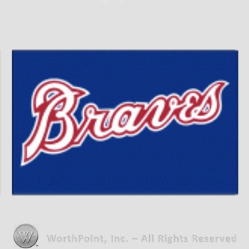 Atlanta Braves sport logo: Braves on blue background.