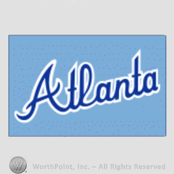 Atlanta Braves sport logo: Atlanta on blue background.