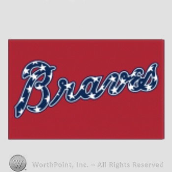 Atlanta Braves sport logo: Braves on red background.