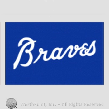 Atlanta Braves sport logo: Braves on blue background.