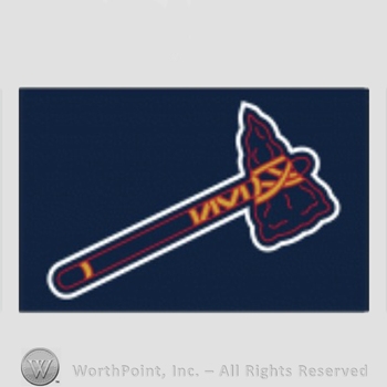 Atlanta Braves sport logo: tomahawk on a dark background.