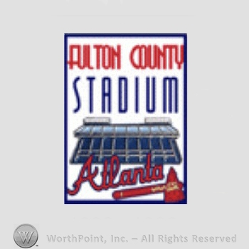 Atlanta Braves sport logo: 2015 Spring Training above an A; all on a stamp like shape.
