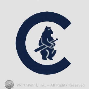 Chicago Cubs sport logo: letter C with a bear cub holding a baseball bat inside of it.