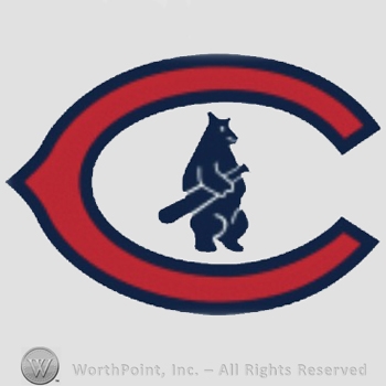 Chicago Cubs sport logo: letter C with a bear cub holding a baseball bat inside of it.