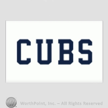 Chicago Cubs sport logo:  CUBS on a white background.