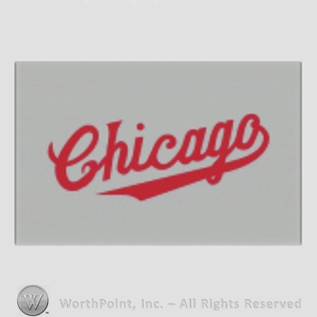 Chicago Cubs sport logo: Chicago on a grey background.