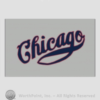 Chicago Cubs sport logo: Chicago on a grey background.