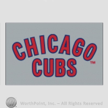 Chicago Cubs sport logo: Chicago Cubs on a grey background.