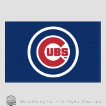 Chicago Cubs sport logo: UBS inside C all inside a circle on a navy blue background.