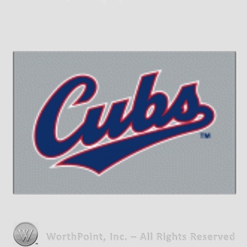 Chicago Cubs sport logo: Cubs on a grey background.