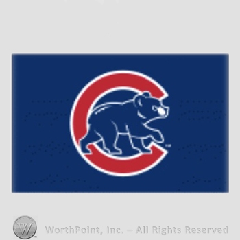 Chicago Cubs sport logo: baby bear inside letter C on a navy blue background.