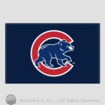 Chicago Cubs sport logo: baby bear inside letter C on a navy blue background.