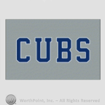 Chicago Cubs sport logo: Cubs on a grey background.