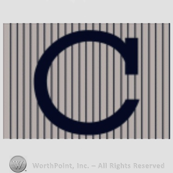 Chicago Cubs sport logo: C on a grey with black stripes background.