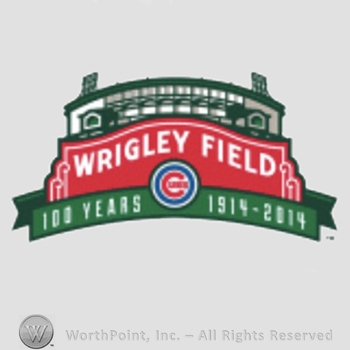 Chicago Cubs sport logo: Wrigley Field 100 years 1914-2014.