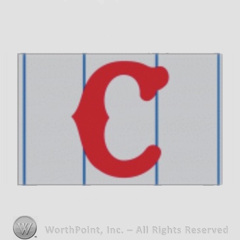 Cincinnati Reds sport logo: C on a grey with blue stripes background.