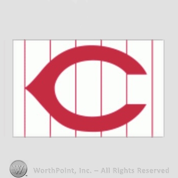 Cincinnati Reds sport logo: C on a white with red stripes background.