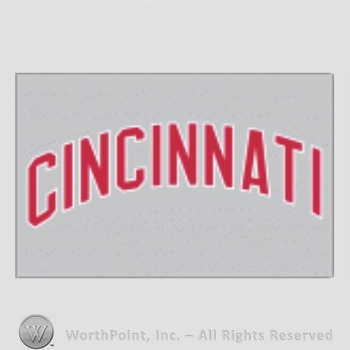 Cincinnati Reds sport logo: CINCINNATI on a grey background.