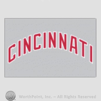 Cincinnati Reds sport logo: CINCINNATI on a grey background.